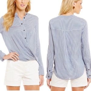 NEW Cremieux Heritage Molly Gingham Blouse Top Small Blue White Plaid Check